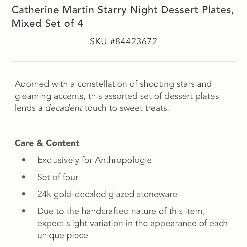 Green 24K Gold Plate Catherine Martin x Anthropologie - Picture 4 of 9